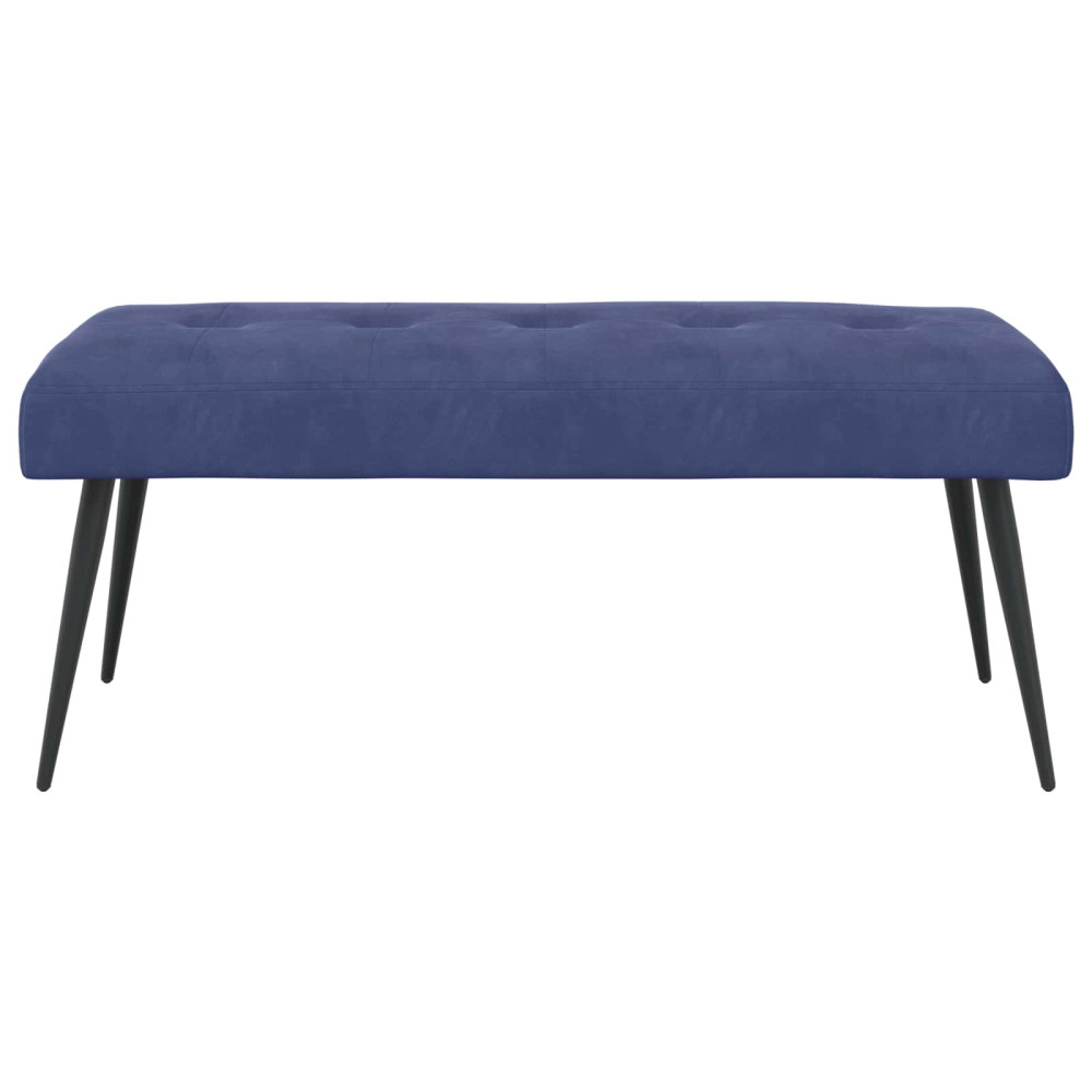 Produktbild för Bänk med knappar Polisblå 110 x 40 x 46 cm Sammet