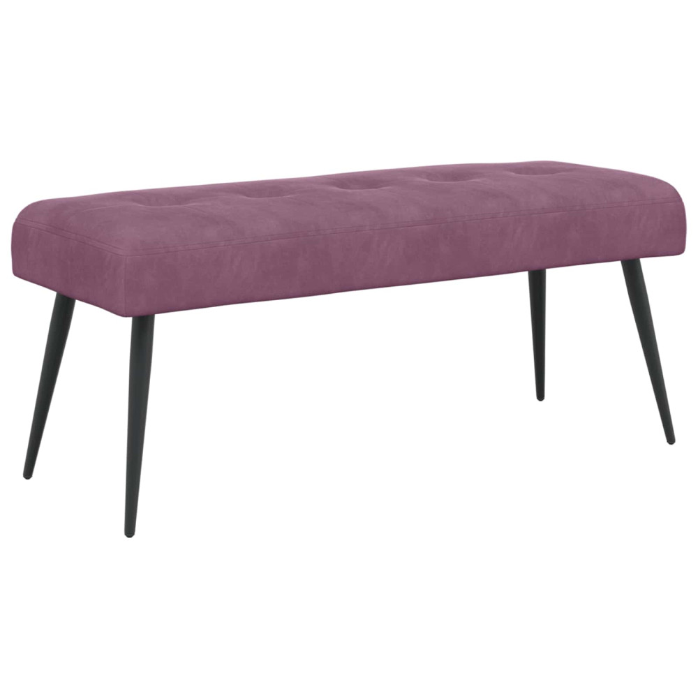 Produktbild för Bänk med knappar Lila 110 x 40 x 46 cm Sammet