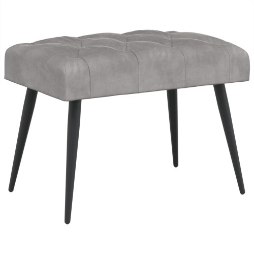 vidaXL Bänk med knappar Ljusgrå 60 x 40 x 45 cm Sammet