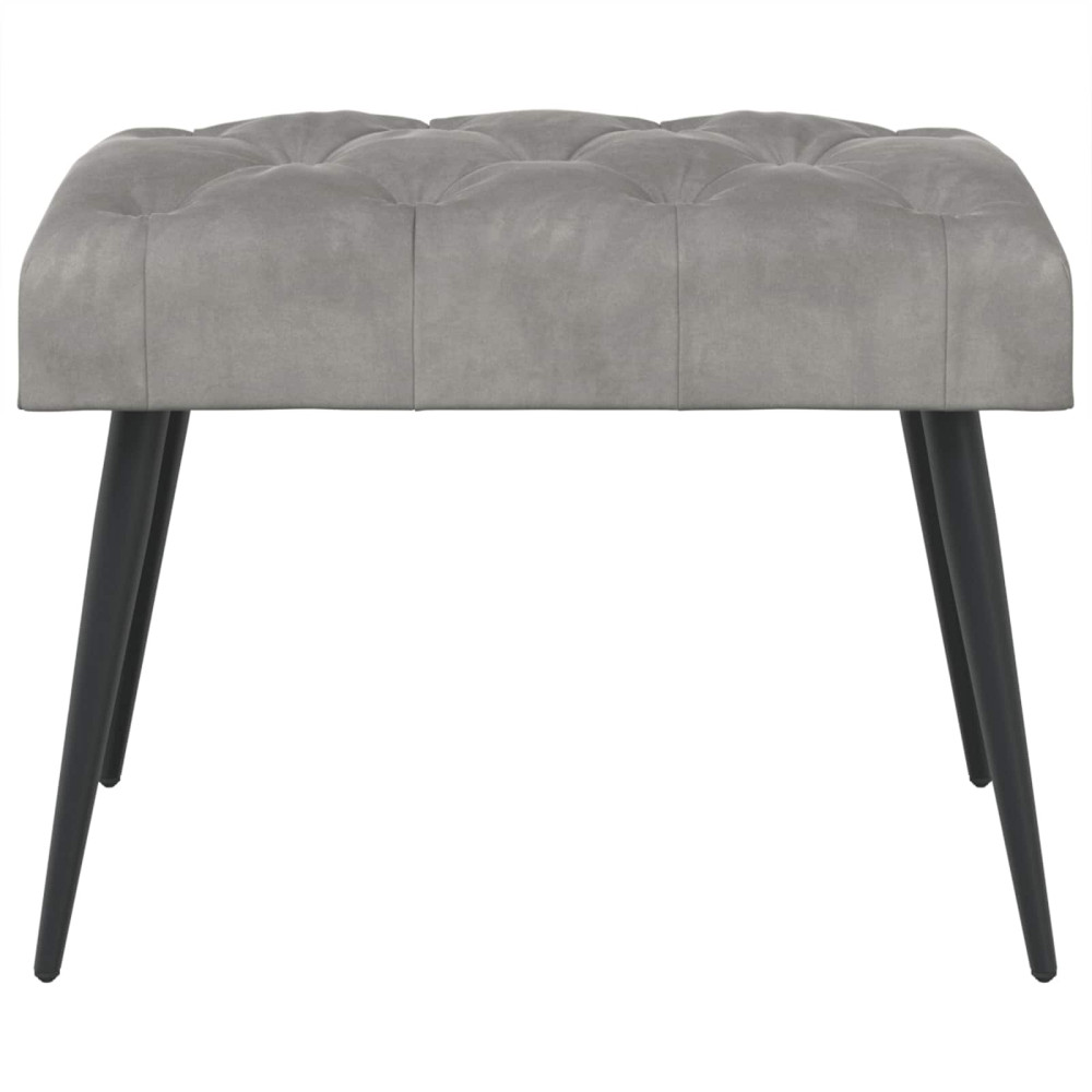 Produktbild för Bänk med knappar Ljusgrå 60 x 40 x 45 cm Sammet