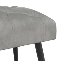 Produktbild för Bänk med knappar Ljusgrå 60 x 40 x 45 cm Sammet
