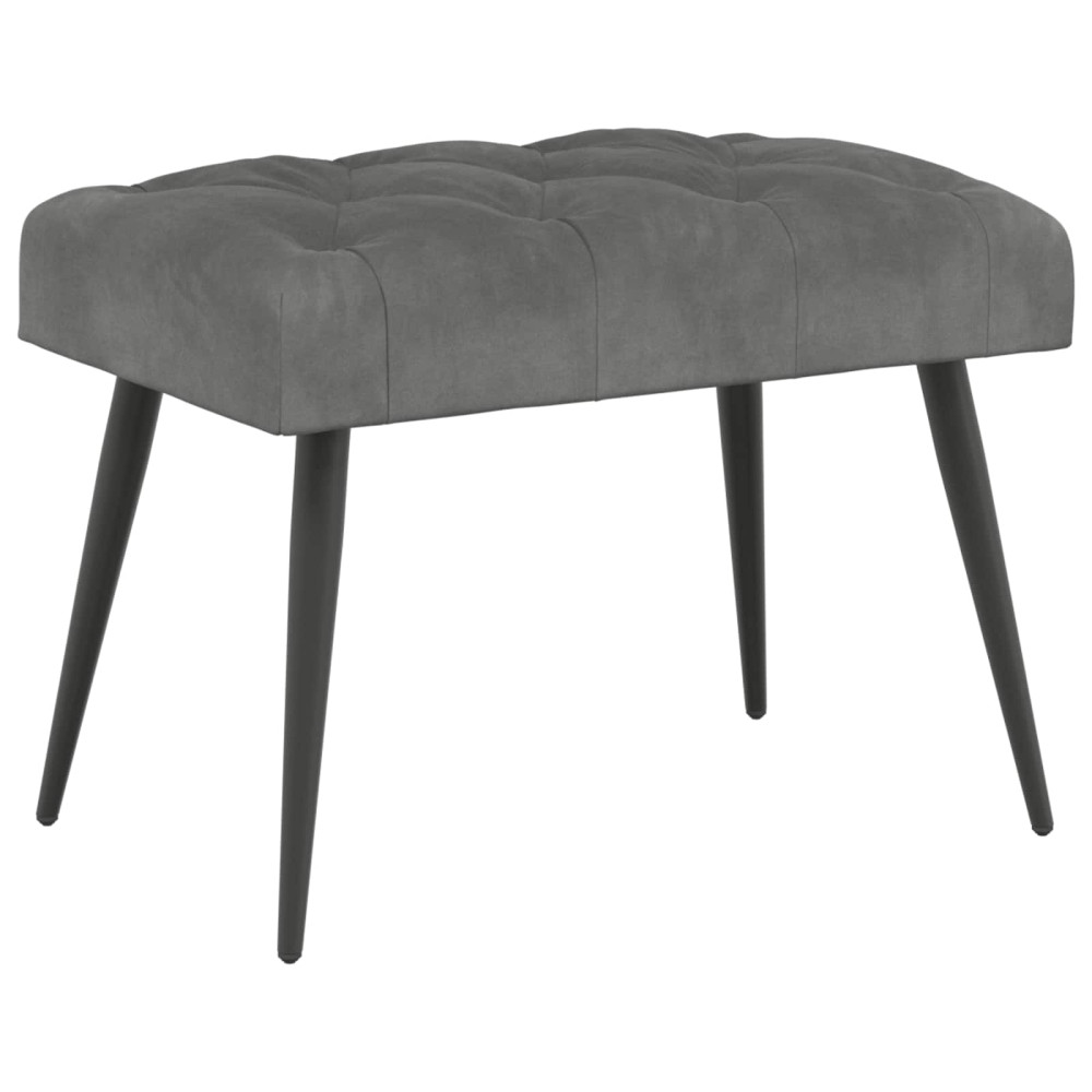 Produktbild för Bänk med knappar Mörkgrå 60 x 40 x 45 cm Sammet
