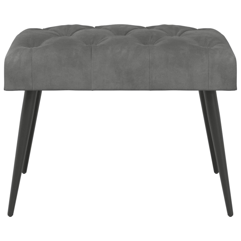 Produktbild för Bänk med knappar Mörkgrå 60 x 40 x 45 cm Sammet