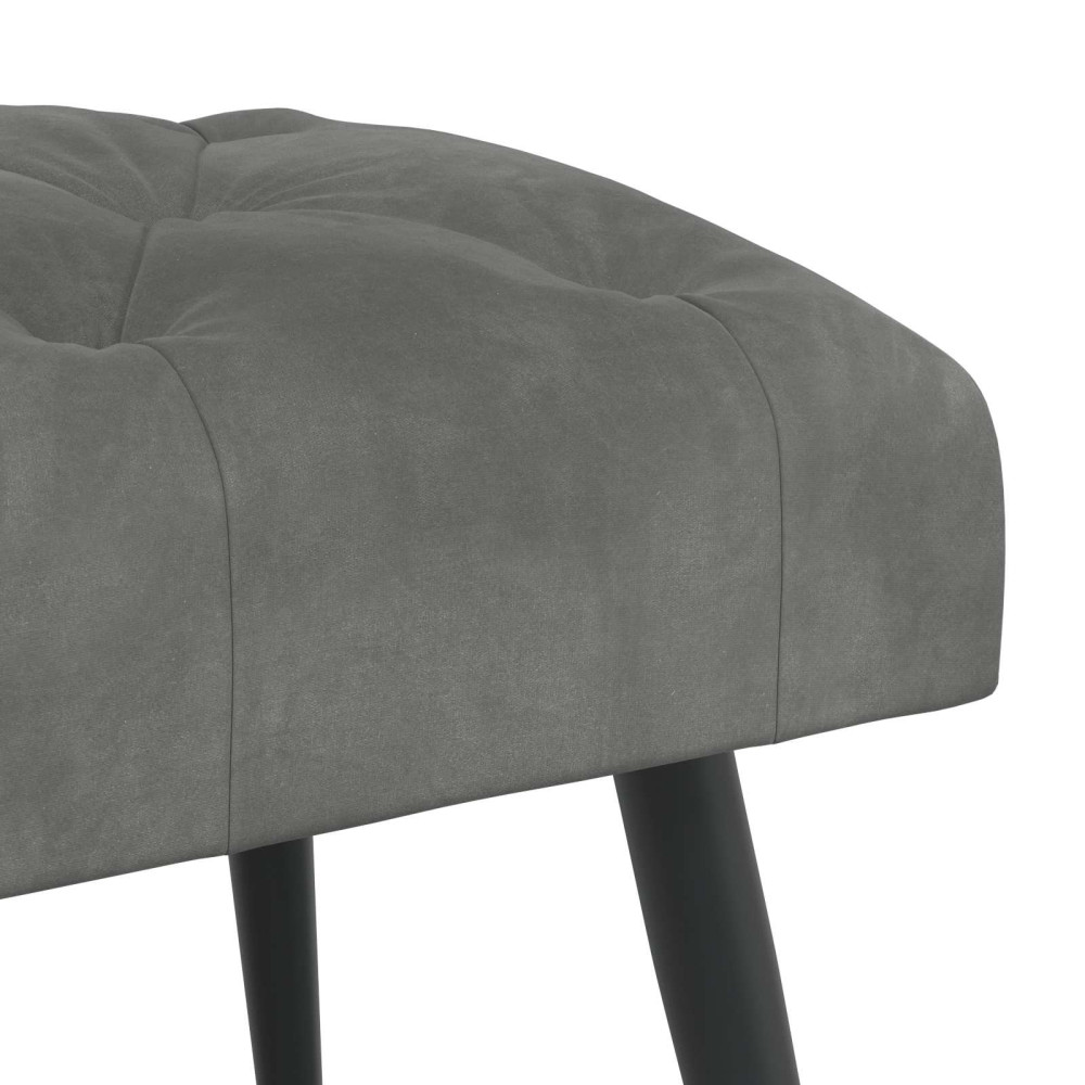 Produktbild för Bänk med knappar Mörkgrå 60 x 40 x 45 cm Sammet
