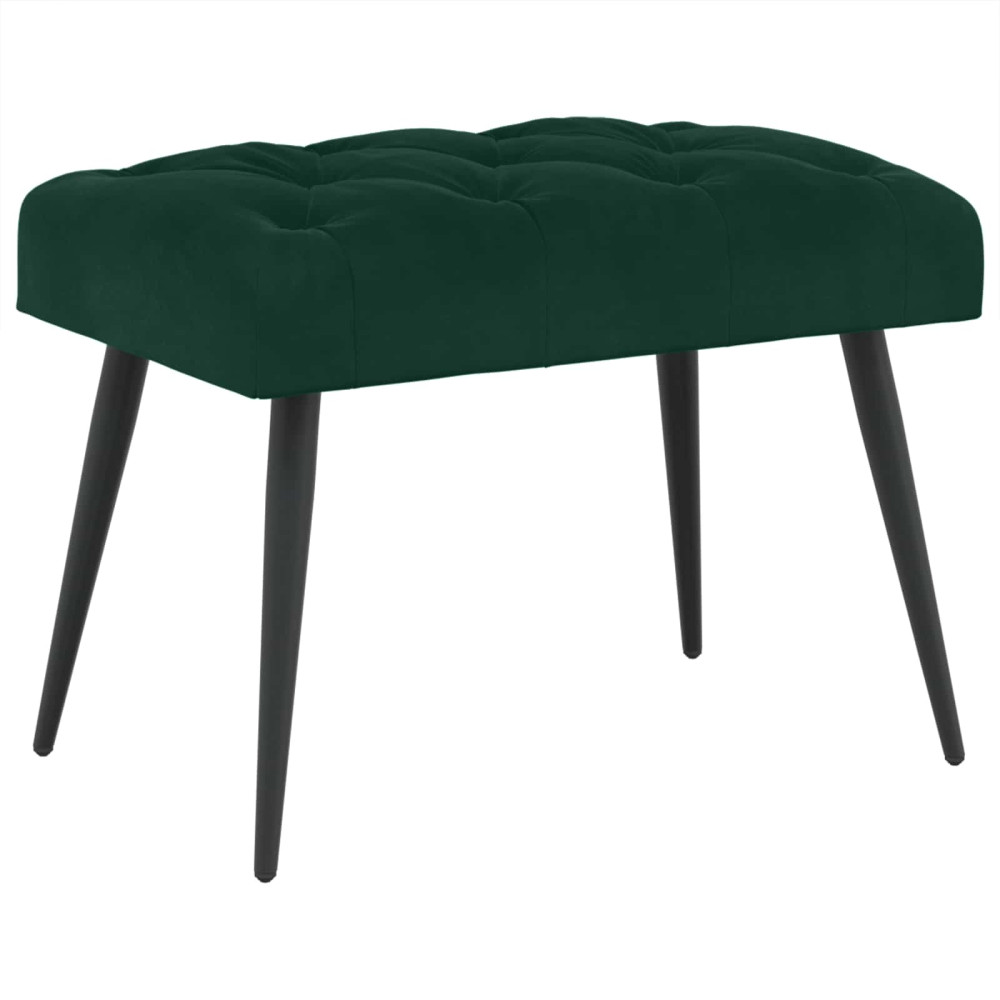 Produktbild för Bänk med knappar Mörkgrön 60 x 40 x 45 cm Sammet