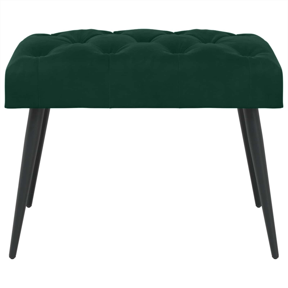 Produktbild för Bänk med knappar Mörkgrön 60 x 40 x 45 cm Sammet