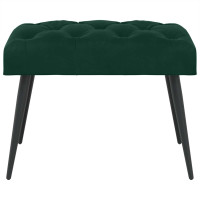 Produktbild för Bänk med knappar Mörkgrön 60 x 40 x 45 cm Sammet