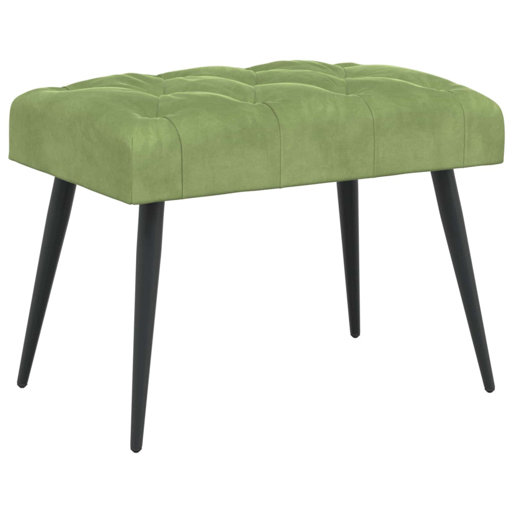 Produktbild för Bänk med knappar Ljusgrön 60 x 40 x 45 cm Sammet