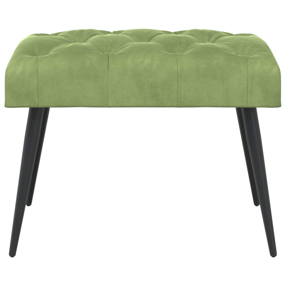 Produktbild för Bänk med knappar Ljusgrön 60 x 40 x 45 cm Sammet