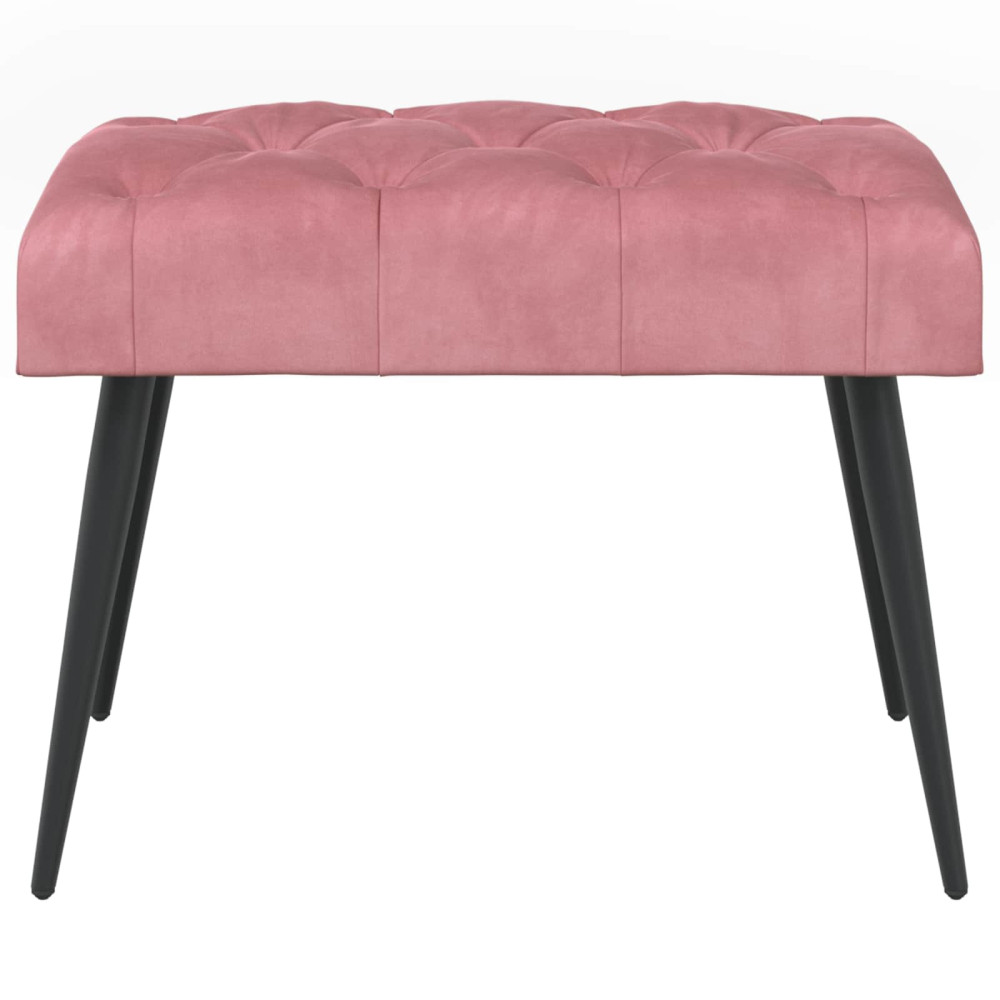 Produktbild för Bänk med knappar Rosa 60 x 40 x 45 cm Sammet