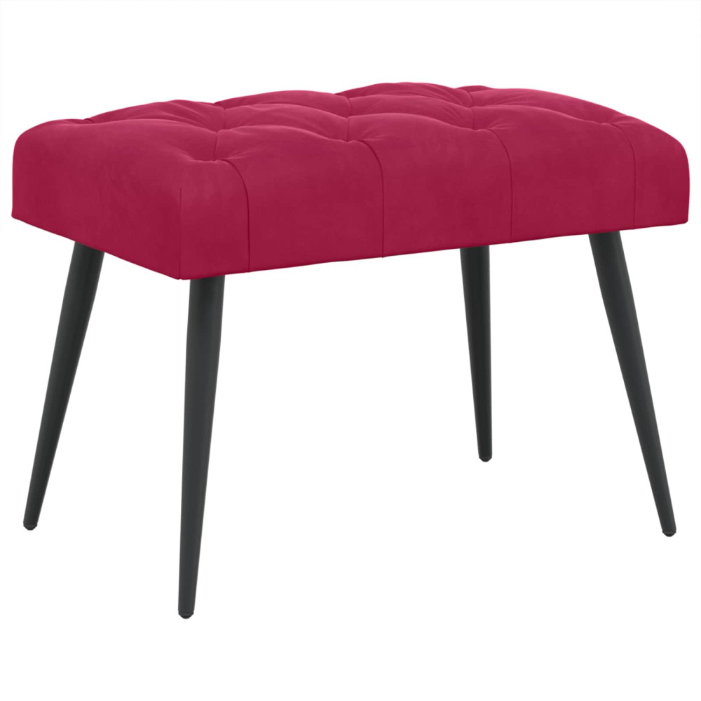 Produktbild för Bänk med knappar Vinröd 60 x 40 x 45 cm Sammet