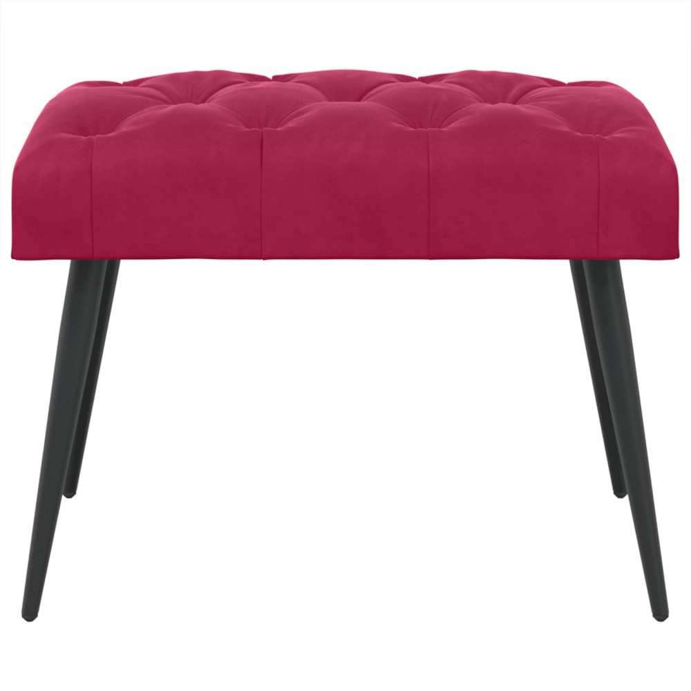 Produktbild för Bänk med knappar Vinröd 60 x 40 x 45 cm Sammet