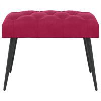 Produktbild för Bänk med knappar Vinröd 60 x 40 x 45 cm Sammet