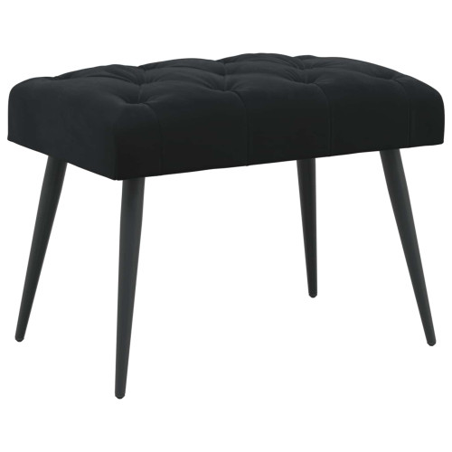 vidaXL Bänk med knappar Svart 60 x 40 x 45 cm Sammet