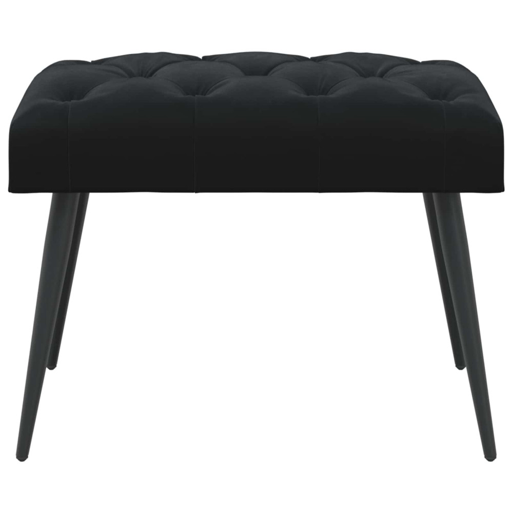 Produktbild för Bänk med knappar Svart 60 x 40 x 45 cm Sammet
