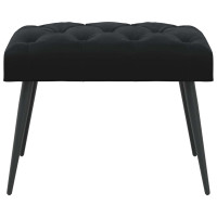 Produktbild för Bänk med knappar Svart 60 x 40 x 45 cm Sammet