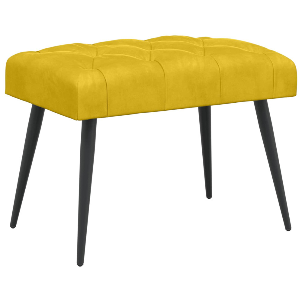 Produktbild för Bänk med knappar Gul 60 x 40 x 45 cm Sammet