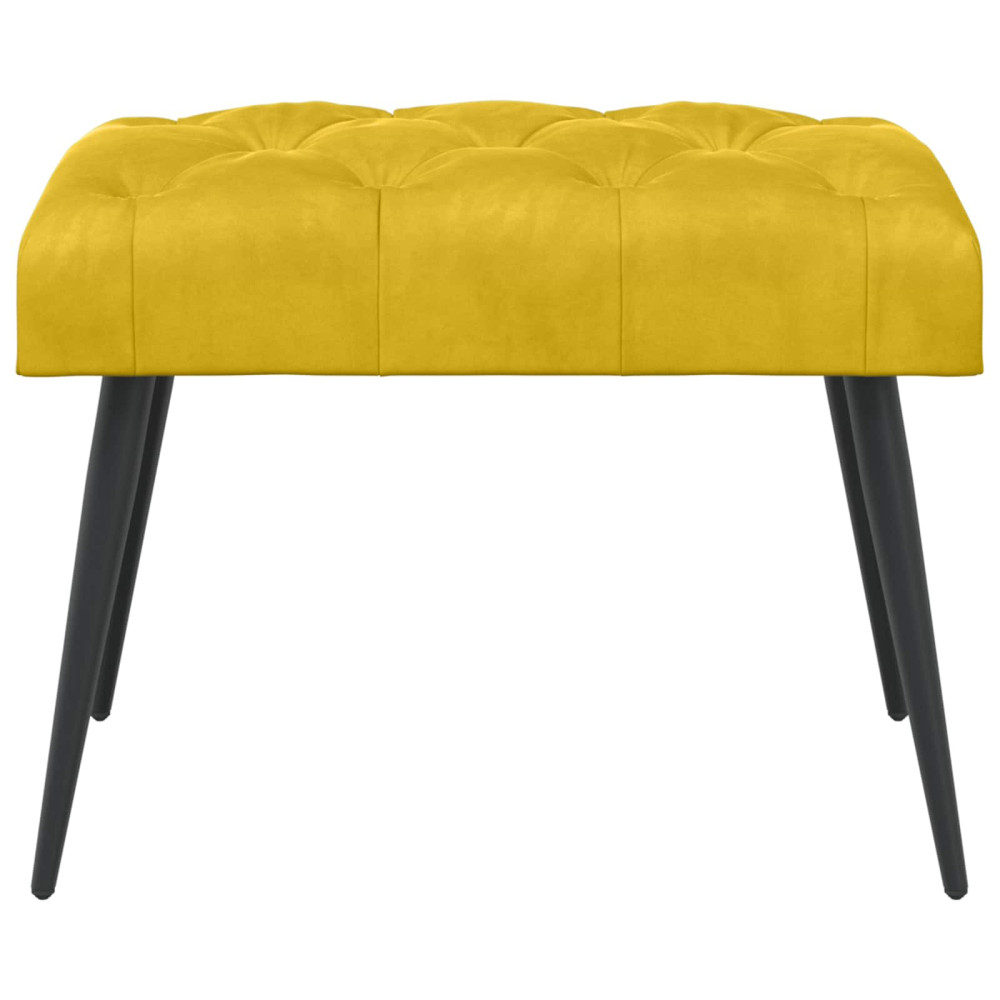Produktbild för Bänk med knappar Gul 60 x 40 x 45 cm Sammet