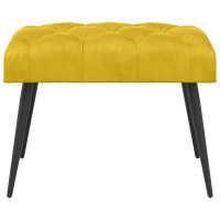 Produktbild för Bänk med knappar Gul 60 x 40 x 45 cm Sammet
