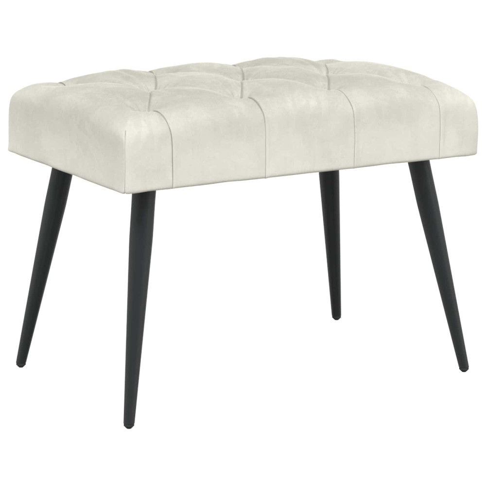 Produktbild för Bänk med knappar Gräddvit 60 x 40 x 45 cm Sammet