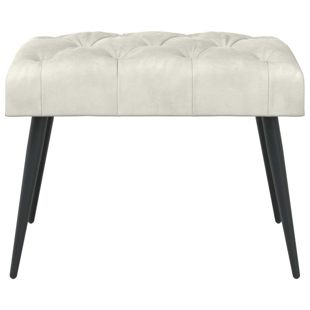Produktbild för Bänk med knappar Gräddvit 60 x 40 x 45 cm Sammet