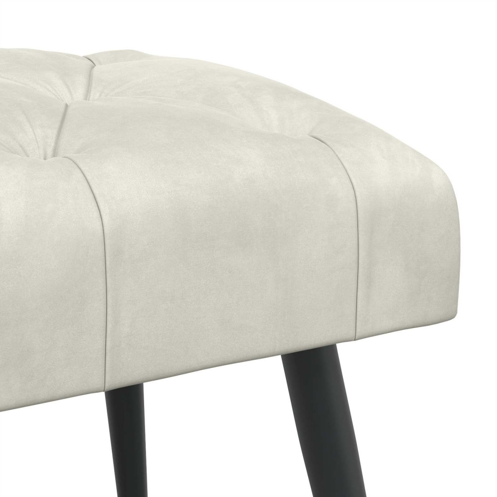 Produktbild för Bänk med knappar Gräddvit 60 x 40 x 45 cm Sammet