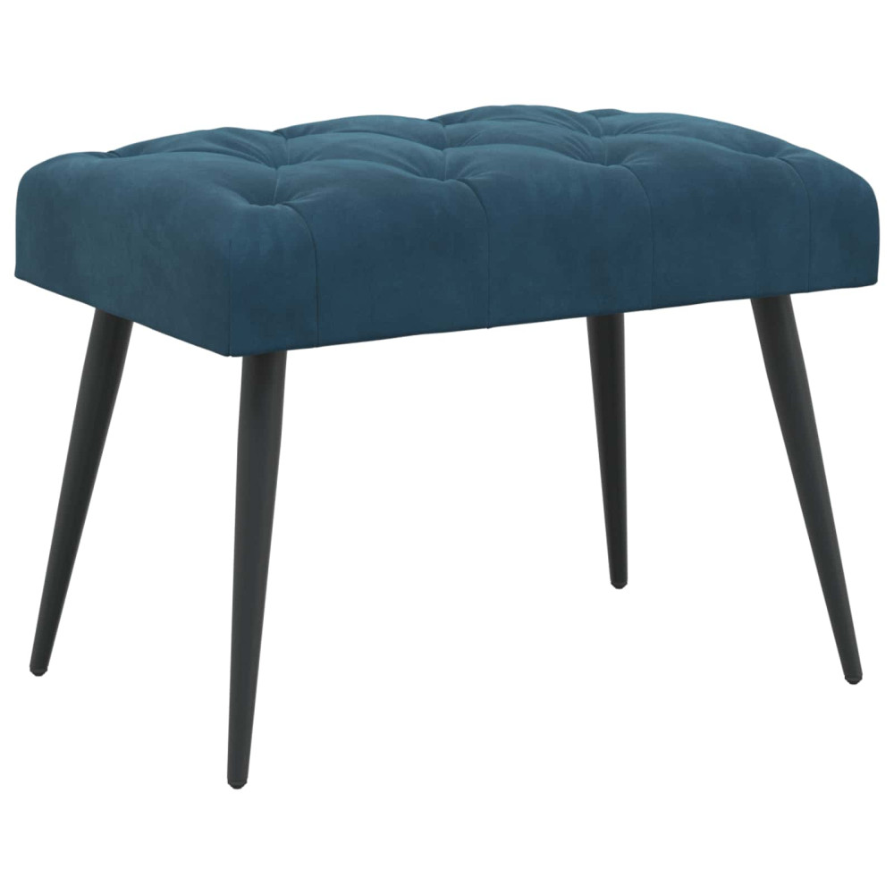 Produktbild för Bänk med knappar Blå 60 x 40 x 45 cm Sammet