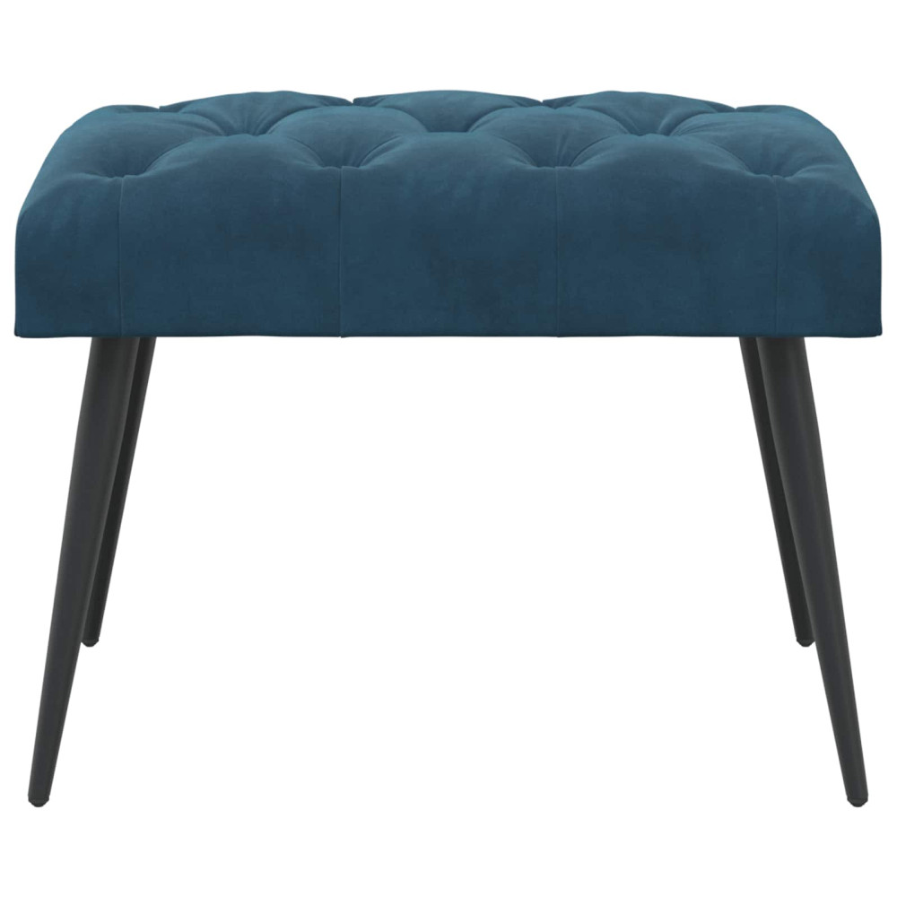 Produktbild för Bänk med knappar Blå 60 x 40 x 45 cm Sammet