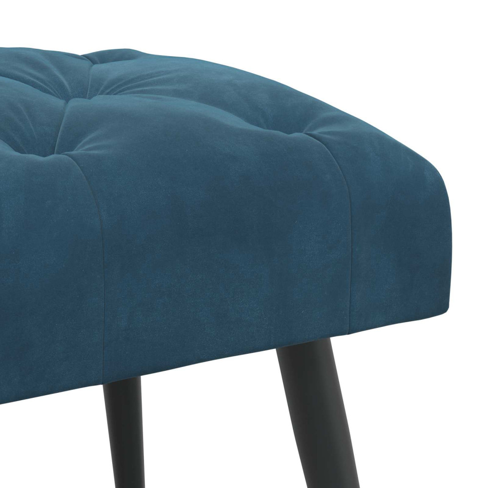 Produktbild för Bänk med knappar Blå 60 x 40 x 45 cm Sammet