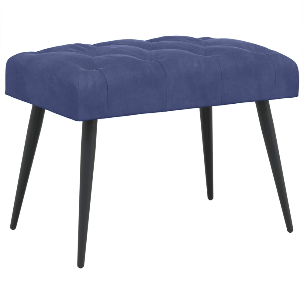 Produktbild för Bänk med knappar Polisblå 60 x 40 x 45 cm Sammet