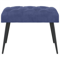Produktbild för Bänk med knappar Polisblå 60 x 40 x 45 cm Sammet