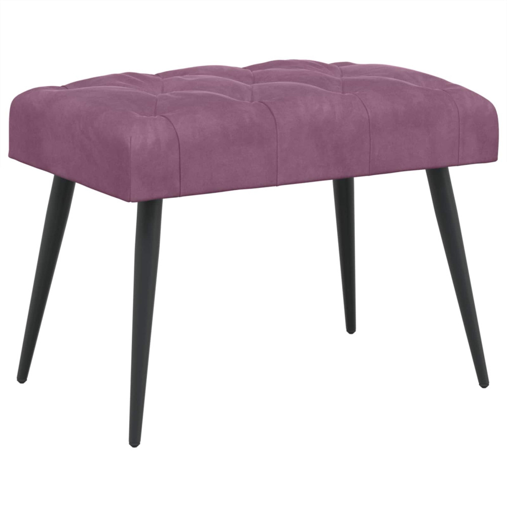 Produktbild för Bänk med knappar Lila 60 x 40 x 45 cm Sammet