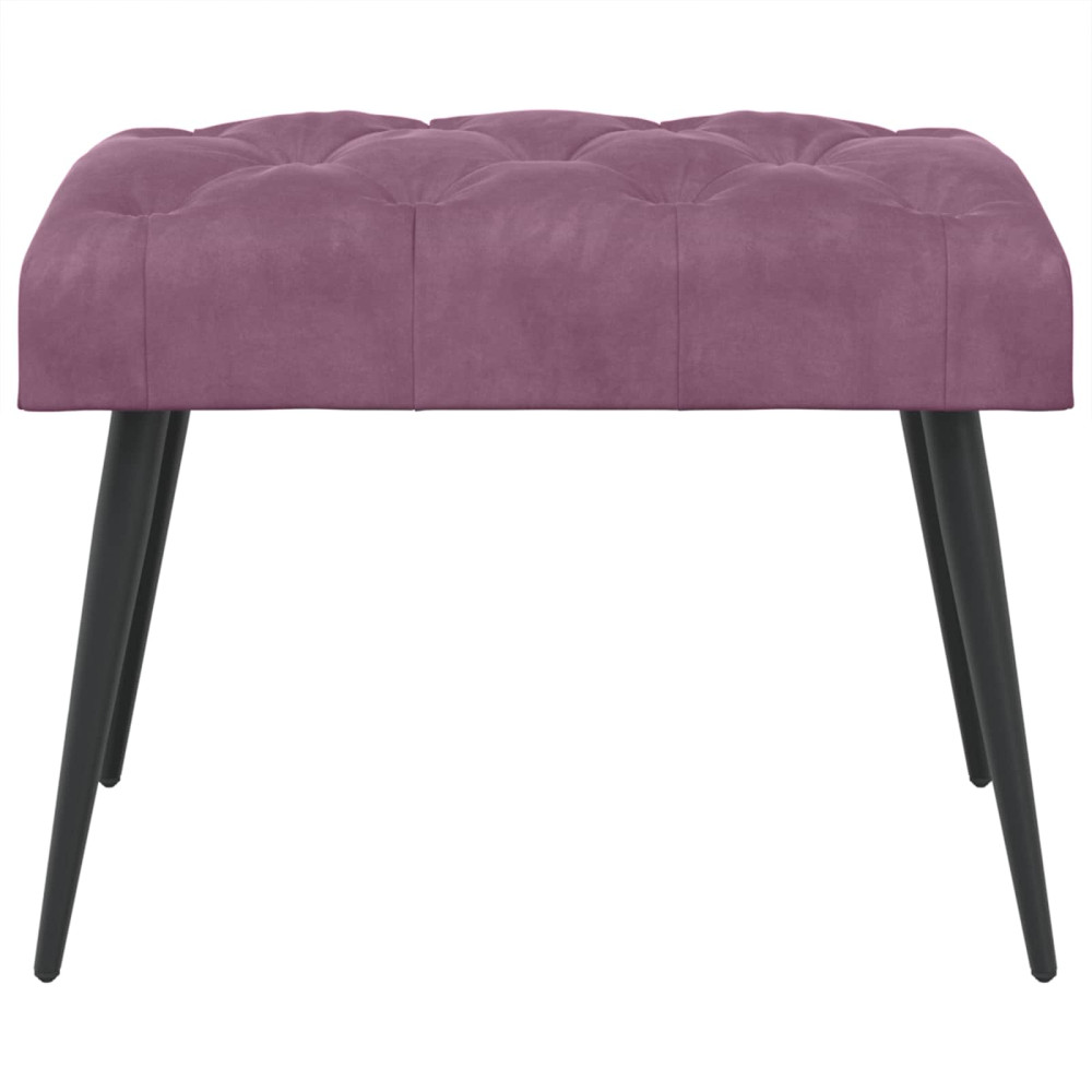 Produktbild för Bänk med knappar Lila 60 x 40 x 45 cm Sammet