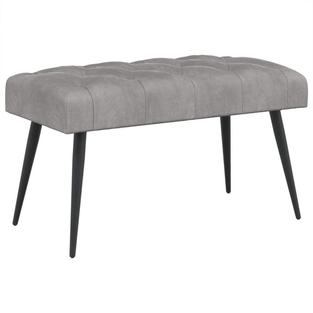 Produktbild för Bänk med knappar Ljusgrå 80 x 40 x 46 cm Sammet