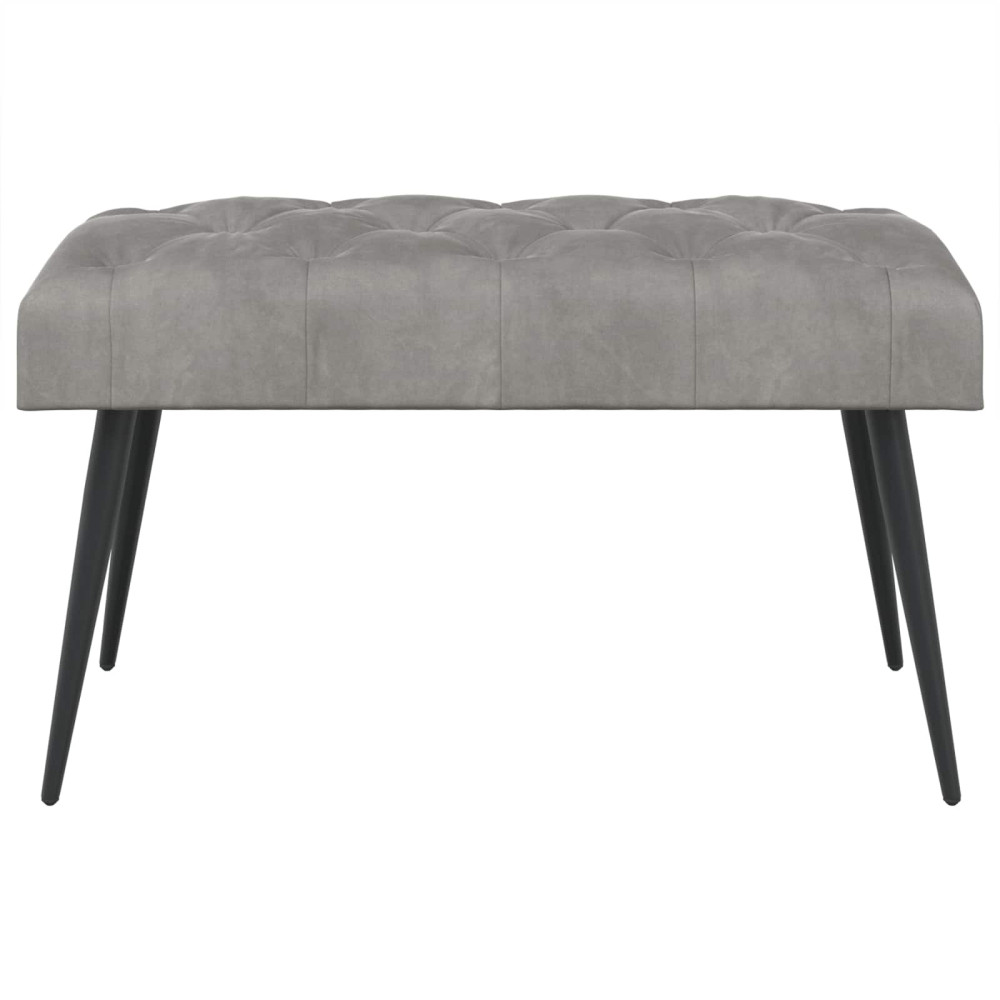 Produktbild för Bänk med knappar Ljusgrå 80 x 40 x 46 cm Sammet