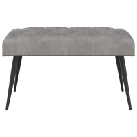 Produktbild för Bänk med knappar Ljusgrå 80 x 40 x 46 cm Sammet