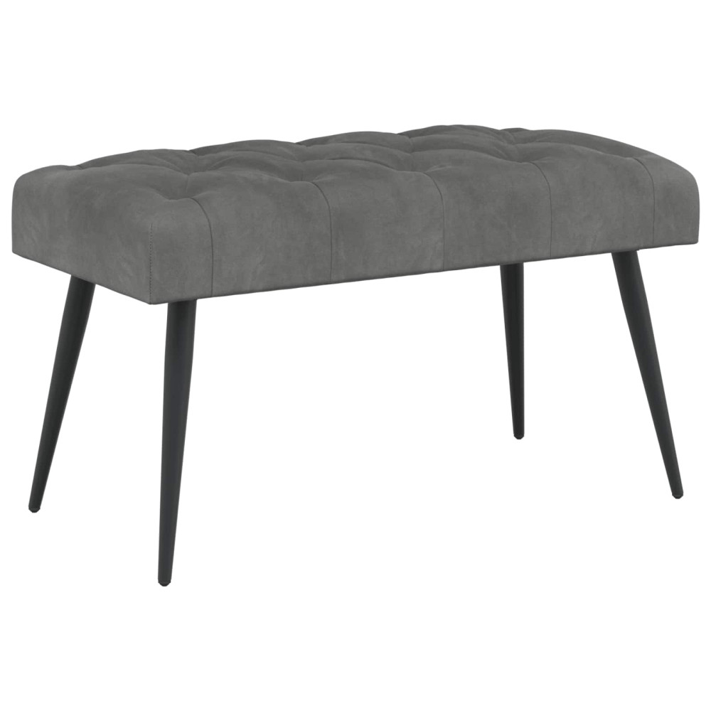 Produktbild för Bänk med knappar Mörkgrå 80 x 40 x 46 cm Sammet