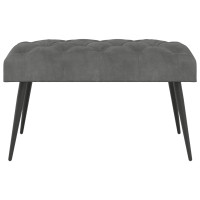 Produktbild för Bänk med knappar Mörkgrå 80 x 40 x 46 cm Sammet