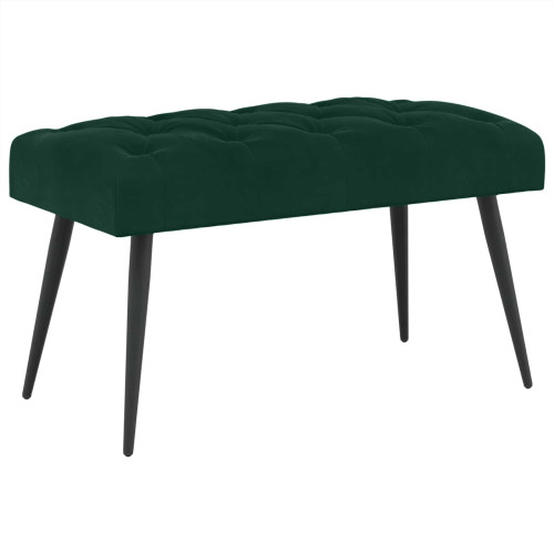 vidaXL Bänk med knappar Mörkgrön 80 x 40 x 46 cm Sammet