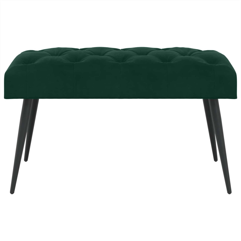 Produktbild för Bänk med knappar Mörkgrön 80 x 40 x 46 cm Sammet