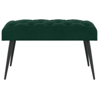 Produktbild för Bänk med knappar Mörkgrön 80 x 40 x 46 cm Sammet