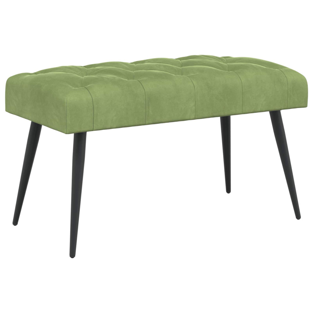 Produktbild för Bänk med knappar Ljusgrön 80 x 40 x 46 cm Sammet