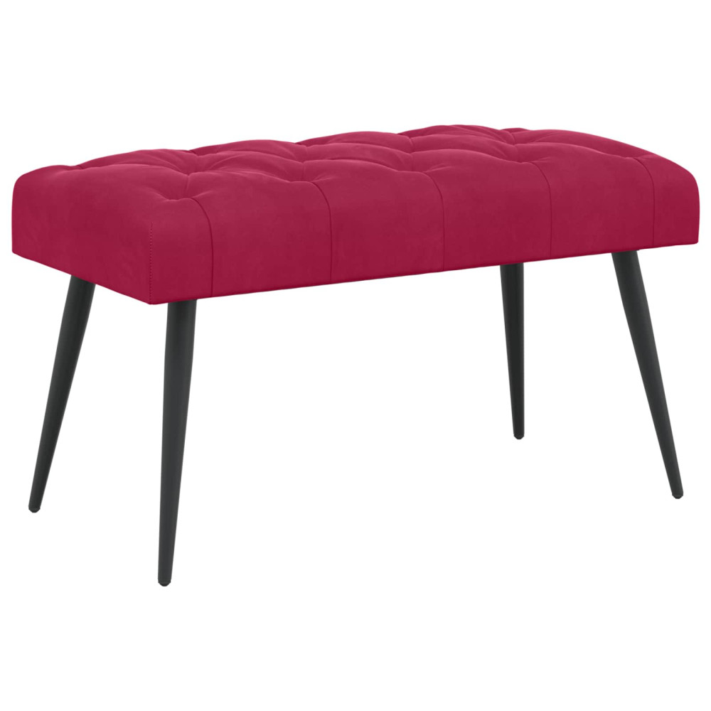 Produktbild för Bänk med knappar Vinröd 80 x 40 x 46 cm Sammet