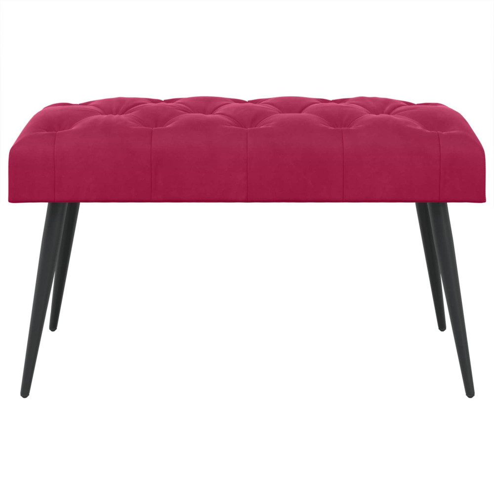 Produktbild för Bänk med knappar Vinröd 80 x 40 x 46 cm Sammet