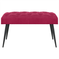 Produktbild för Bänk med knappar Vinröd 80 x 40 x 46 cm Sammet