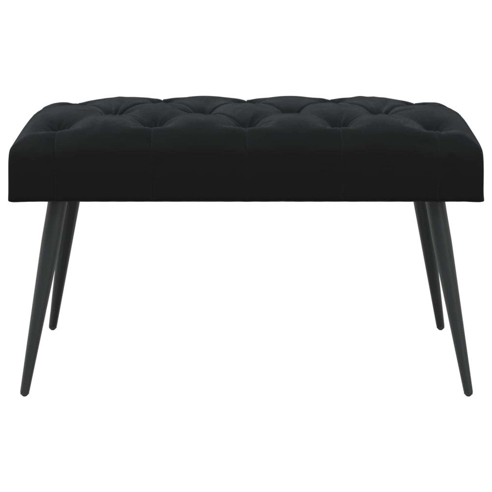 Produktbild för Bänk med knappar Svart 80 x 40 x 46 cm Sammet