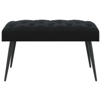 Produktbild för Bänk med knappar Svart 80 x 40 x 46 cm Sammet