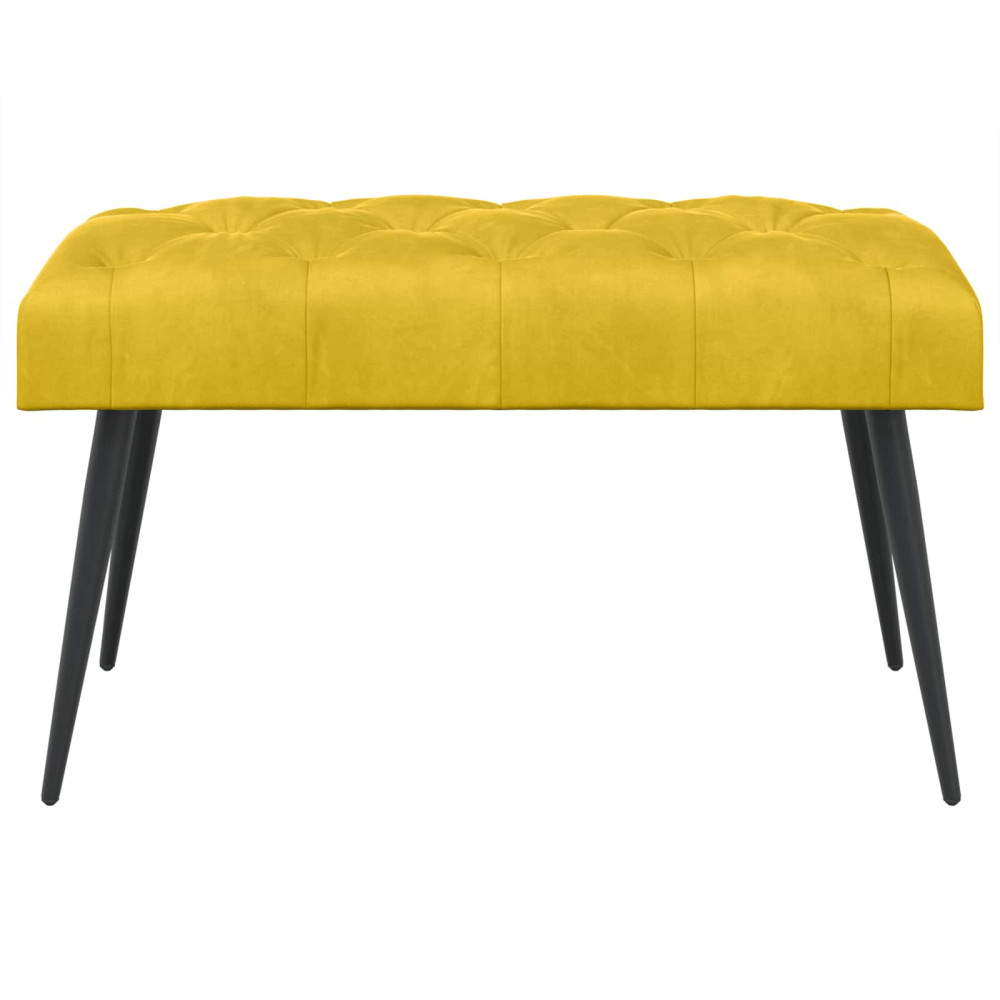 Produktbild för Bänk med knappar Gul 80 x 40 x 46 cm Sammet