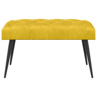 Produktbild för Bänk med knappar Gul 80 x 40 x 46 cm Sammet