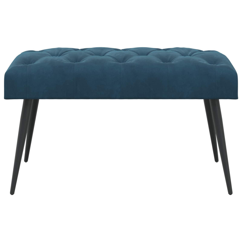 Produktbild för Bänk med knappar Blå 80 x 40 x 46 cm Sammet